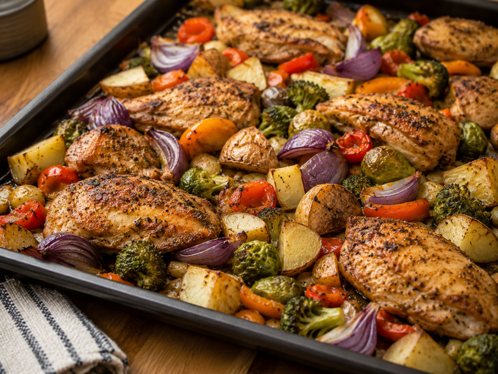 Sheet pan chicken and potatoes for an easy family dinner